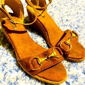 Buonrrotti Suede and Gold Espadrilles